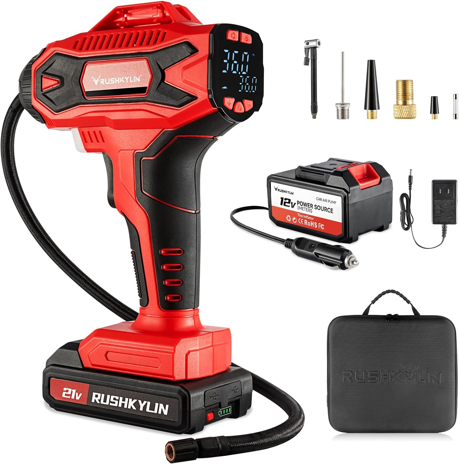 Cordless Tire Inflator Portable Air Compressor, 160PSI Air P