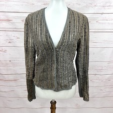 Transit Par Such Italy Lambskin Leather Linen Slashed Lagenlook Blazer Jacket