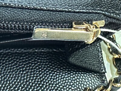 New CHANEL 23A Wallet o Chain BIG CC Caviar Black Crystal
