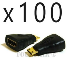 100 Pack HDMI Female to Mini HDMI Male Type C Adapter Converter Digital Camera