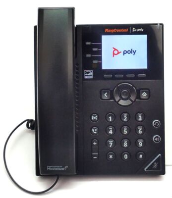 Poly RingCentral VVX 250 VoIP IP Phone 3-Way Call SIP 4-Lines POE 89B67AA#ABA