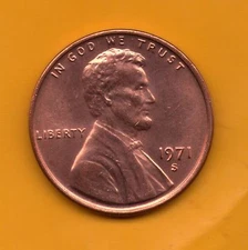 1971 S Lincoln Memorial Cent Coins Uncirculated