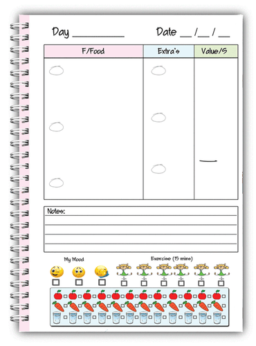 DIARIO DE ALIMENTOS PERSONALIZADO / PLANIFICADOR DE ADELGAZAMIENTO DEL DIARIO DE DIETA A5 / registro de pérdida de peso - Imagen 3 de 5
