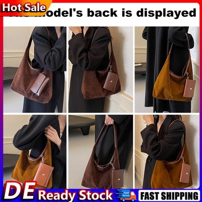 Damen-Hobo-Taschen aus Wildleder mit Magnetverschluss, Einkaufstasche, Handtasch