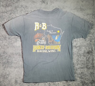 Vintage 1986 Harley Davidson Single Stitch Eagle Milwaukee Iron XL