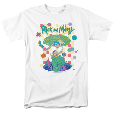 RICK AND MORTY FALLING PORTALS Licensed Adult Men's Graphic Tee Shirt SM-5XL
