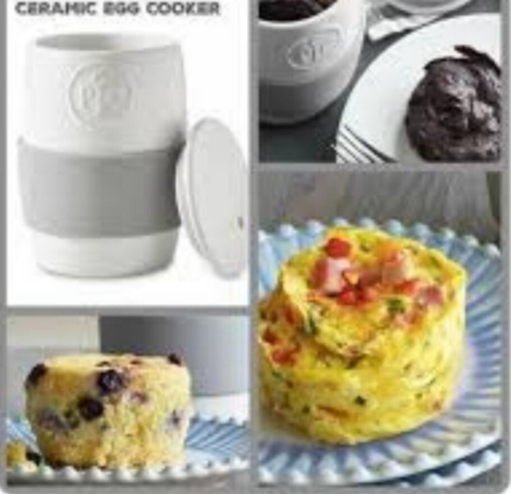 Pampered Chef Ceramic Egg Cooker #1529 with Instructions Excellent Condition  
