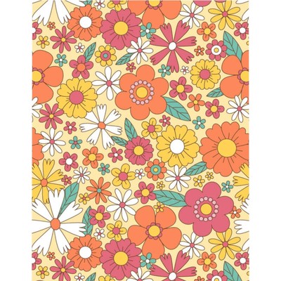 Groovy Blumenmuster Bettbezug, Vintage Floral Microfiber Full Queen Twin