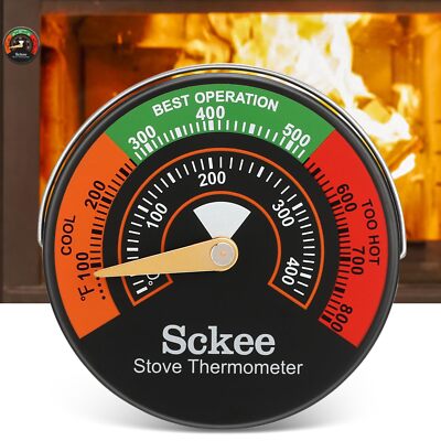 Magnetic Stove Temperature Gauge - Multi-Fuel Stove Thermometer for Gas, Wood
