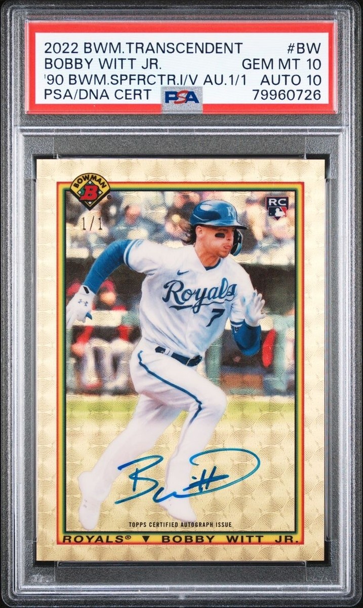 2022 Bowman Transcendent Bobby Witt Jr. Rookie Superfractor 1/1