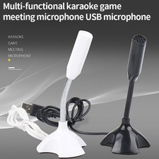 USB Desktop Microphone Adjustable Support Voice Chatting Recording Mic For PC