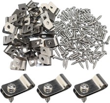 Wire Fence Clips Metal 100 Pcs Wire Clamps Stainless Steel Fencing Mounting Clip
