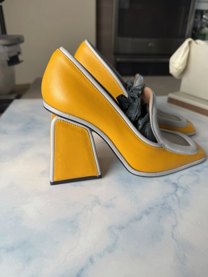 MARNI TRI COLOR BLOCK HEELED LOAFER SIZE 6,5 - Image 4 of 4