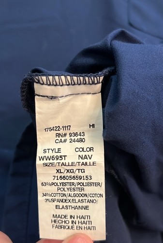 Set of 2 Men’s Cherokee Workwear Navy Scrub Top WW695, XL** - Picture 12 of 12