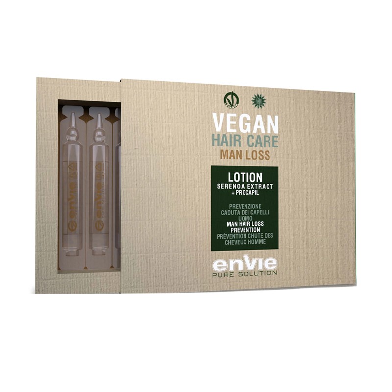 ENVIE Vegan Hair Care Lozione Anticaduta Uomo | 8x10ml Fiale Urto