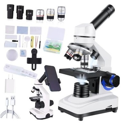 Microscope for Adults & Kids,40x-2000x Compound Microscope with Dual silver
