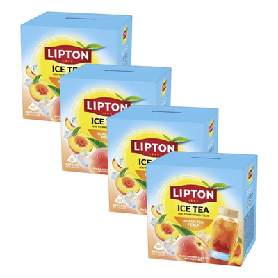 4x Lipton Ice Tea Infuse Black Tea Peach 40 Cold Brew Bags Sugar Free