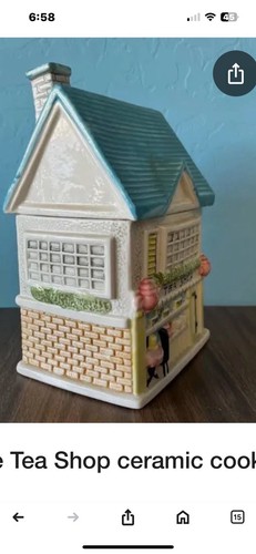 Vintage Decorative Ceramic TEA SHOP Cookie Jar Canister House Kitchen Decor - Picture 3 of 6