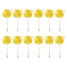 Groom Rose Boutonnieres Pins For Men Wedding Ceremony Formal Suit Decoration