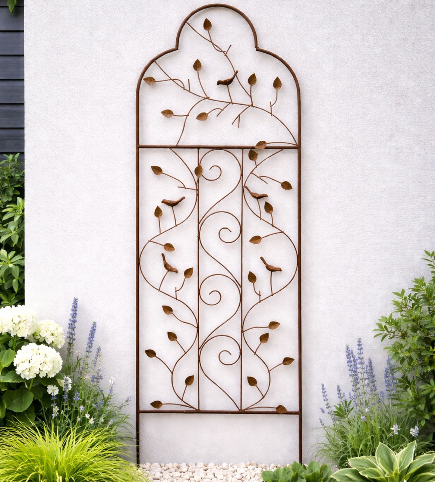 Metal Garden Trellis Plant Flower Supports Clematis Frame Woodlands Design 1.2m