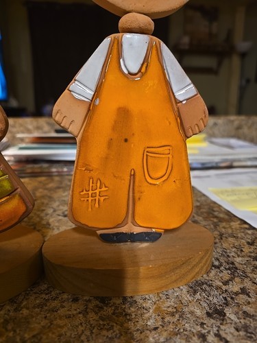 Pacifico gres terracotta smaltata Dbl. Figurine rare bambina e ragazzo con lati... - Foto 5 di 15