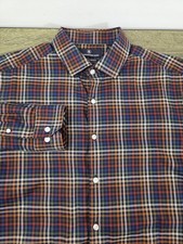 Hart Schaffner Marx Button-Down Shirt Men's Large Plaid Long Sleeve Stretch
