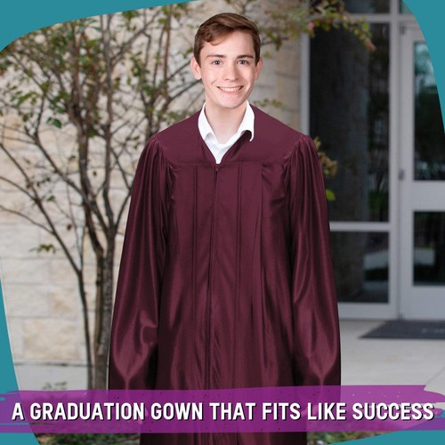 Endea Graduation Shiny Maroon Endea Graduation Gown - 第 7/23 張圖片