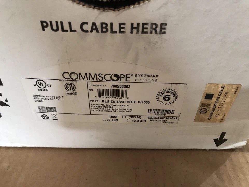 SYSTIMAX 2071E GigaSPEED XL Cat6 WHITE Plenum Cable 2071E  1000 ft - Image 2 of 4