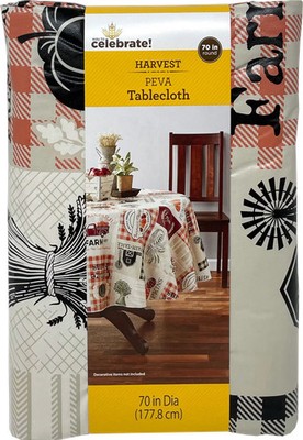 Celebrate Harvest Vinyl Tablecloth (Farmhouse Patchwork)