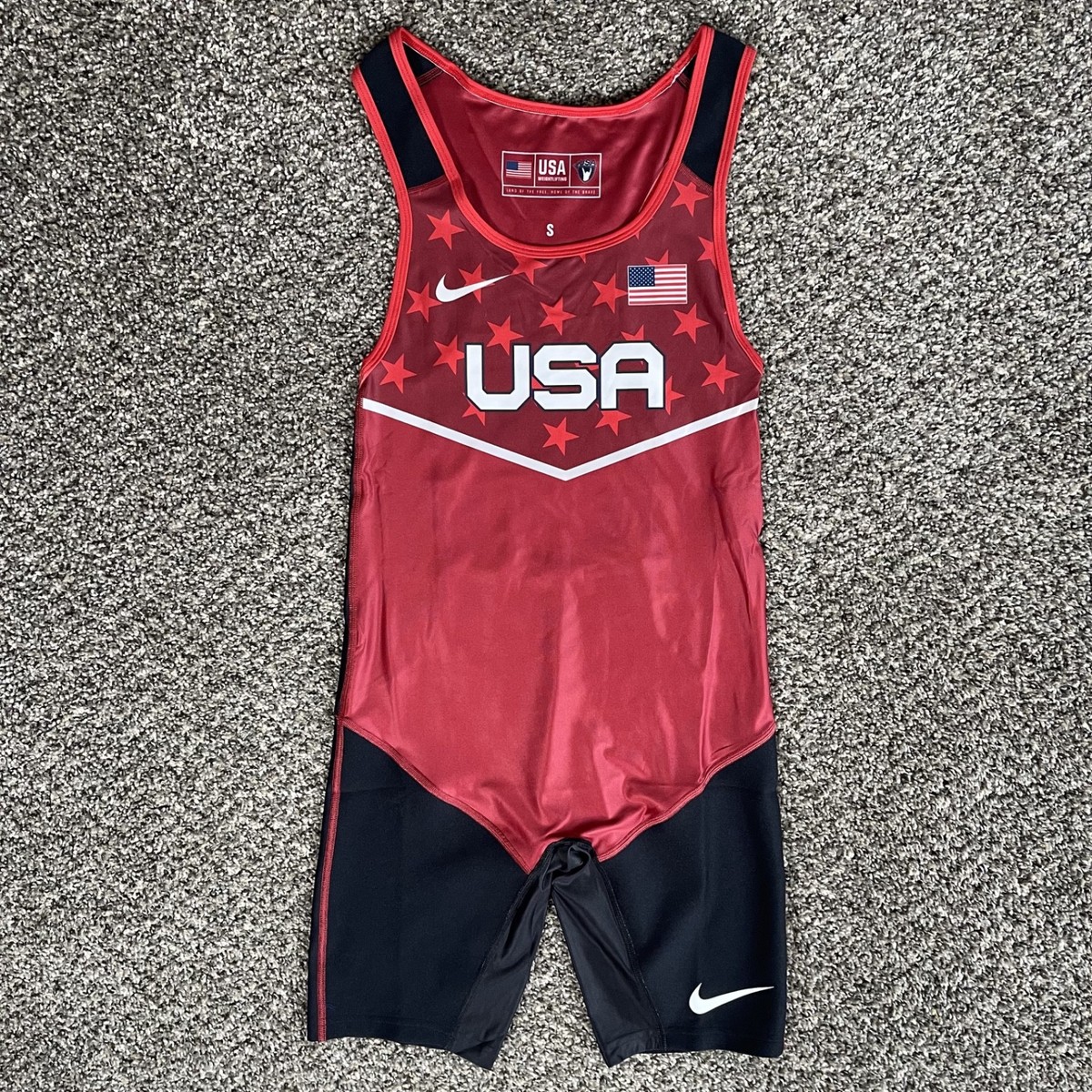 Nike USA Weightlifting Singlet Men's Size Small Red Stars