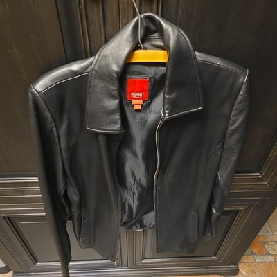 ESPRIT women's black Leather jacket Size s