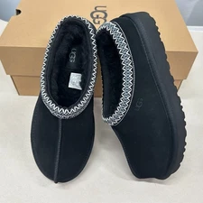 UGG Tasman Braid Suede Wool Lined Women's Slippers Black US 6-11 New with Box
