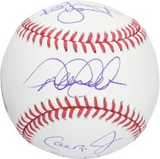 Jeter, Ripken Jr, Yount Signed Baseball w/Shortstop 3000 Hit Club Insc - LE 8/10