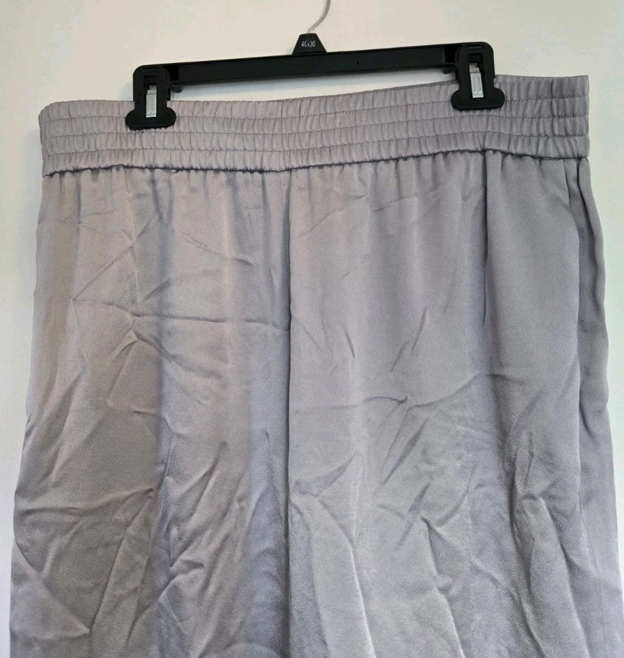 Pantalones Fabiana Filippi Para Mujer L Pantalone Pierna Ancha Plateados Informales Preppy Artísticos Foto 2 de 4