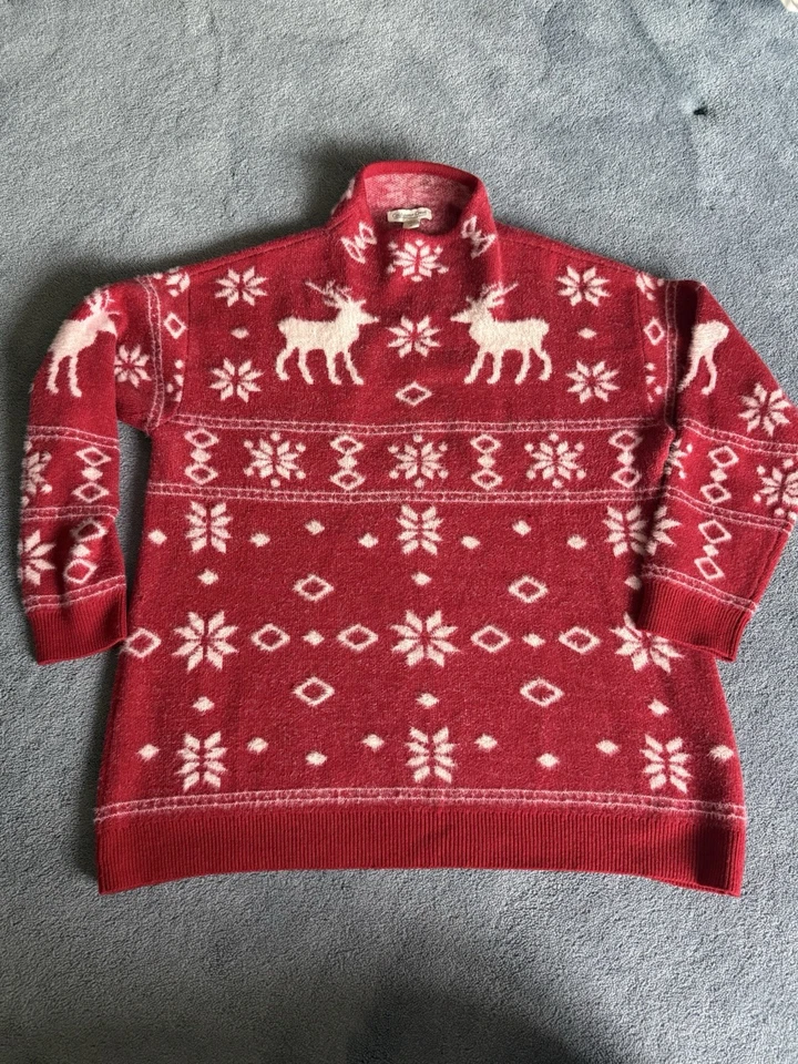 Suéter Coldwater Creek para mujer XL reno copo de nieve vacaciones suéter tejido Foto 3 de 4