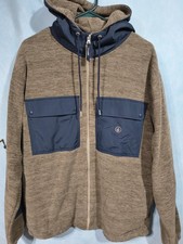 Volcom Jacket Mens XL Gray Blue Hooded Full Z...