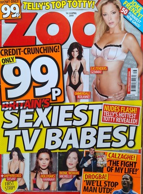 Zoo Magazine 2008 Issue 216 Madison Welch. Britain's Top TV Babes 