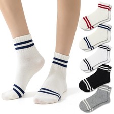 Fszsaa 5PAIRS Novelty Fun Striped Quarter One Size, 5pack-striped Ankle Socks
