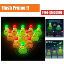 HIRALIY LED Glow Badminton Birdies Nylon Shuttlecocks Night Play