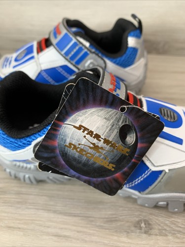 New Skechers Star Wars R2D2 Kids' Light-Up Shoes Size 10 Boys Style 97022N - Picture 8 of 13