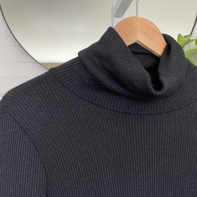 Allison Joy/Evereve Black Ribbed Turtleneck Sweater