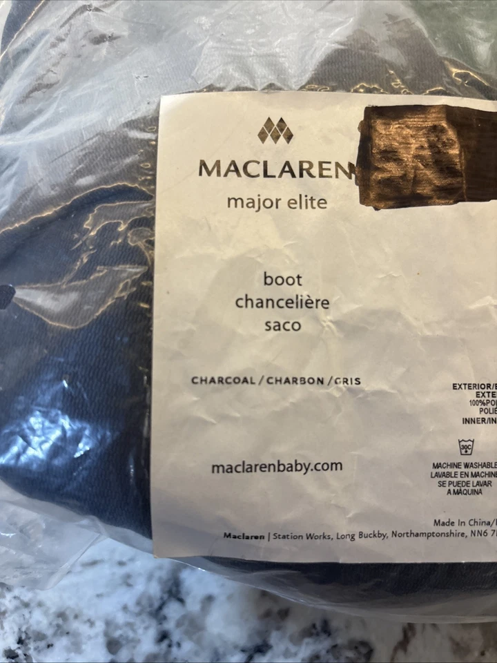 Nueva cubierta de bota Maclaren Major/manguito de pie carbón para cochecitos de bebé Major Elite Foto 4 de 4