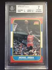 Michael Jordan 1986-87 Fleer Basketball RC Rookie BGS 7