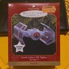 1999 Hallmark Keepsake Star Wars Darth Vader TIE Fighter Magic Light Up Ornament