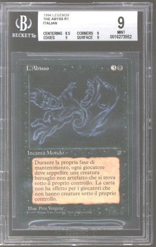 Magic MTG Legends Italian The Abyss BGS 9 (8.5, 9, 9, 9) NEAR MINT NM