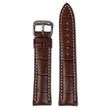 Embossed Leather Alligator Print Watch Band New Orleans Mahogany