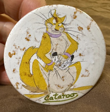 Cataroo furry vintage button Cat Kangaroo cross Shawn Keller art white lion cub