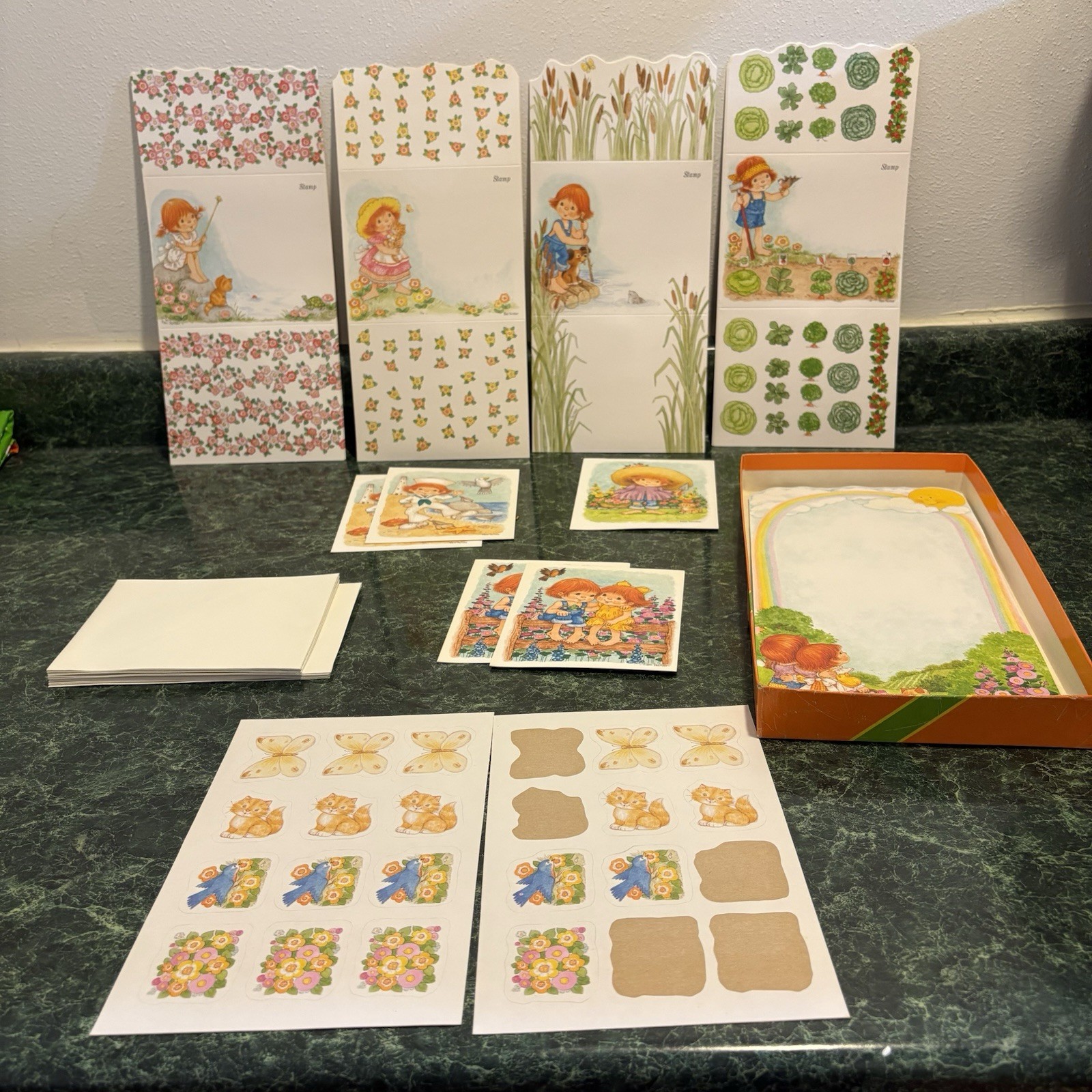 VTG Current Stationery Set Variety Of Note Cards Paper Greeting Card Stickers