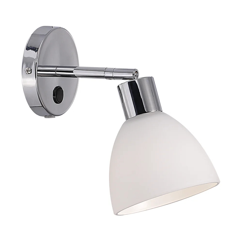 Spot Light White Ray Wall Mounted Adjustable Bracket Chrome Glass Nordlux