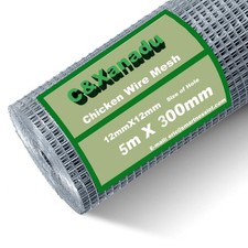 C&Xanad Chicken Wire Mesh Roll,300mm X 5m Garden Wire Fencing,12mm Holes Aviary